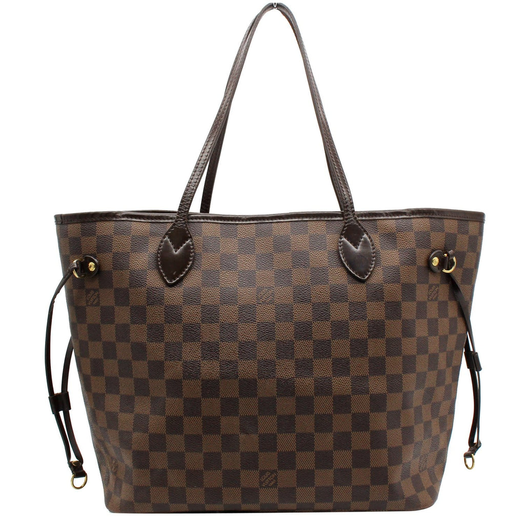 LOUIS VUITTON Neverfull MM Damier Ebene Tote Bag Brown