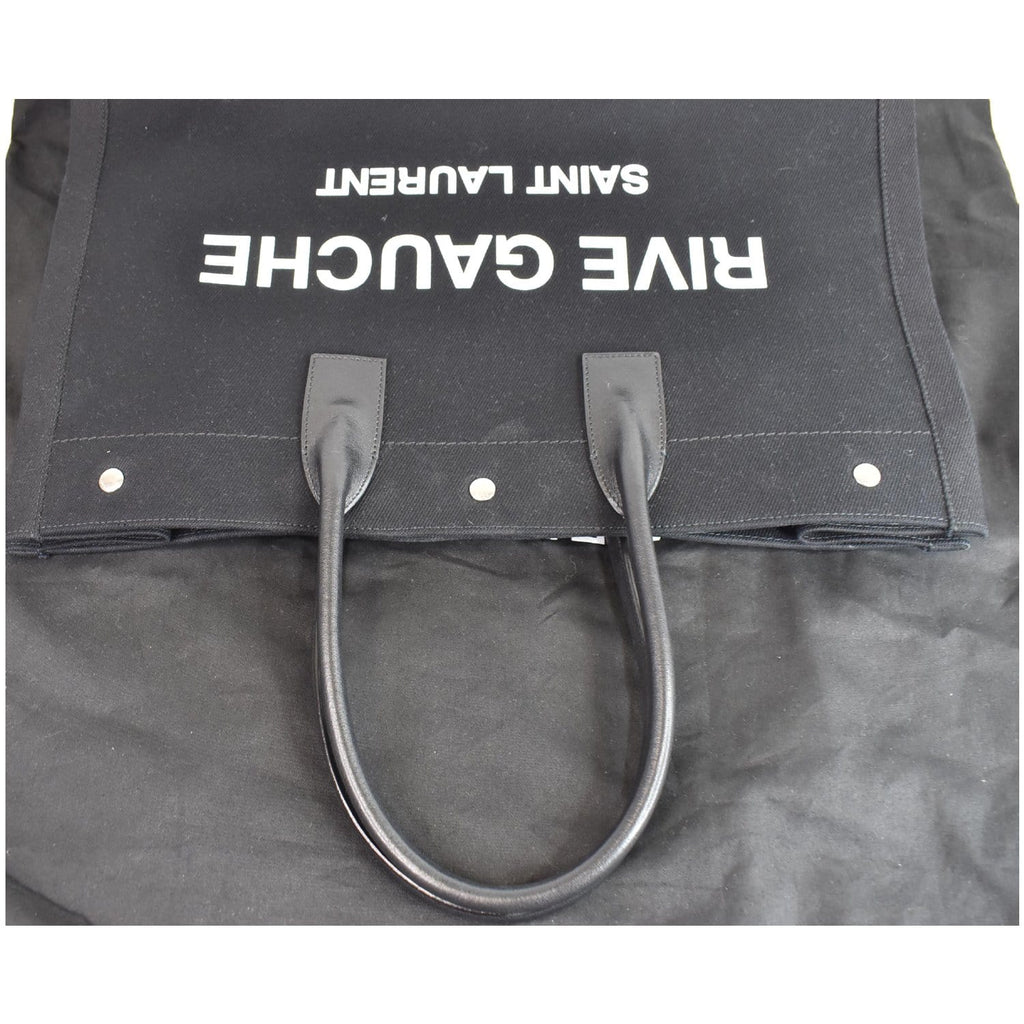 YVES SAINT LAURENT Rive Gauche Leather Tote Bag Black