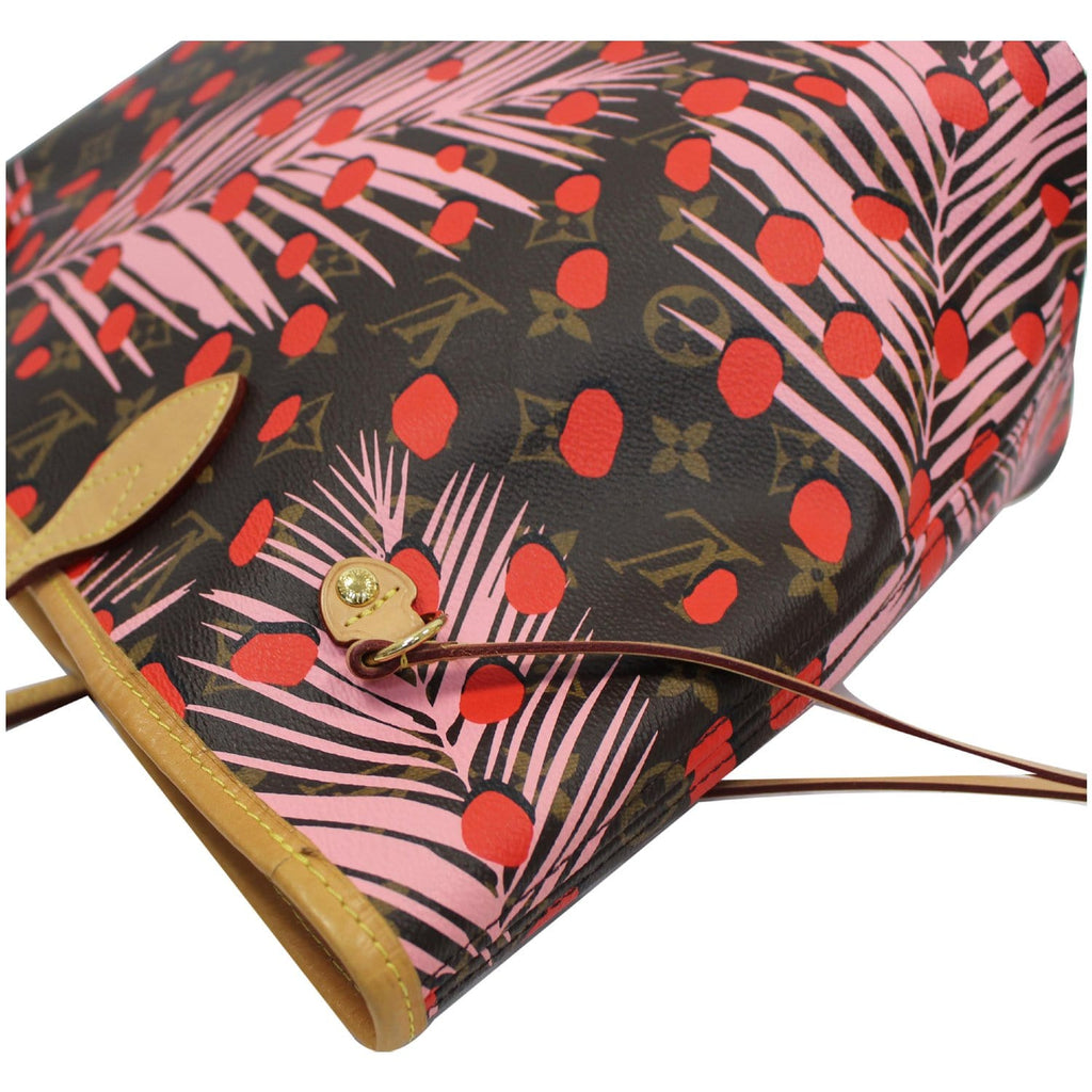LOUIS VUITTON Neverfull MM Monogram Jungle Dot Shoulder Bag Brown