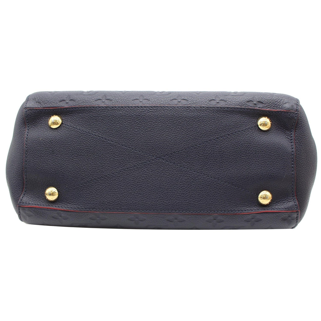 LOUIS VUITTON Montaigne MM Monogram Empreinte Shoulder Bag Navy Blue