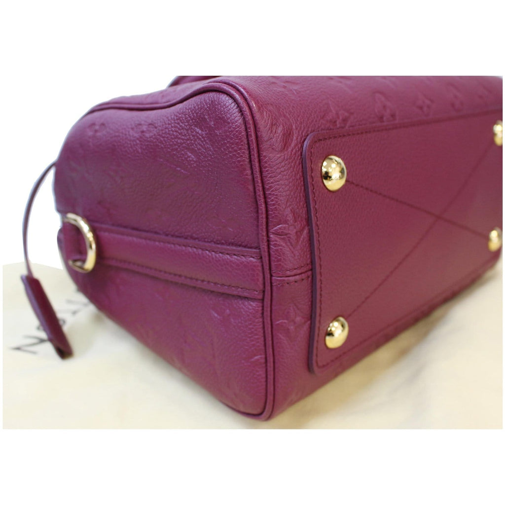 LOUIS VUITTON Speedy 25 Bandouliere Empreinte Leather Shoulder Bag Mulberry