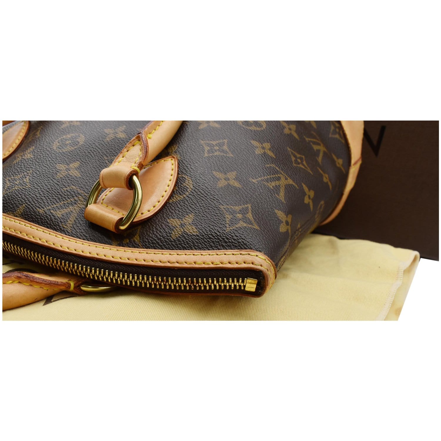 LOUIS VUITTON Lockit Vertical PM Monogram Canvas Tote Bag Brown