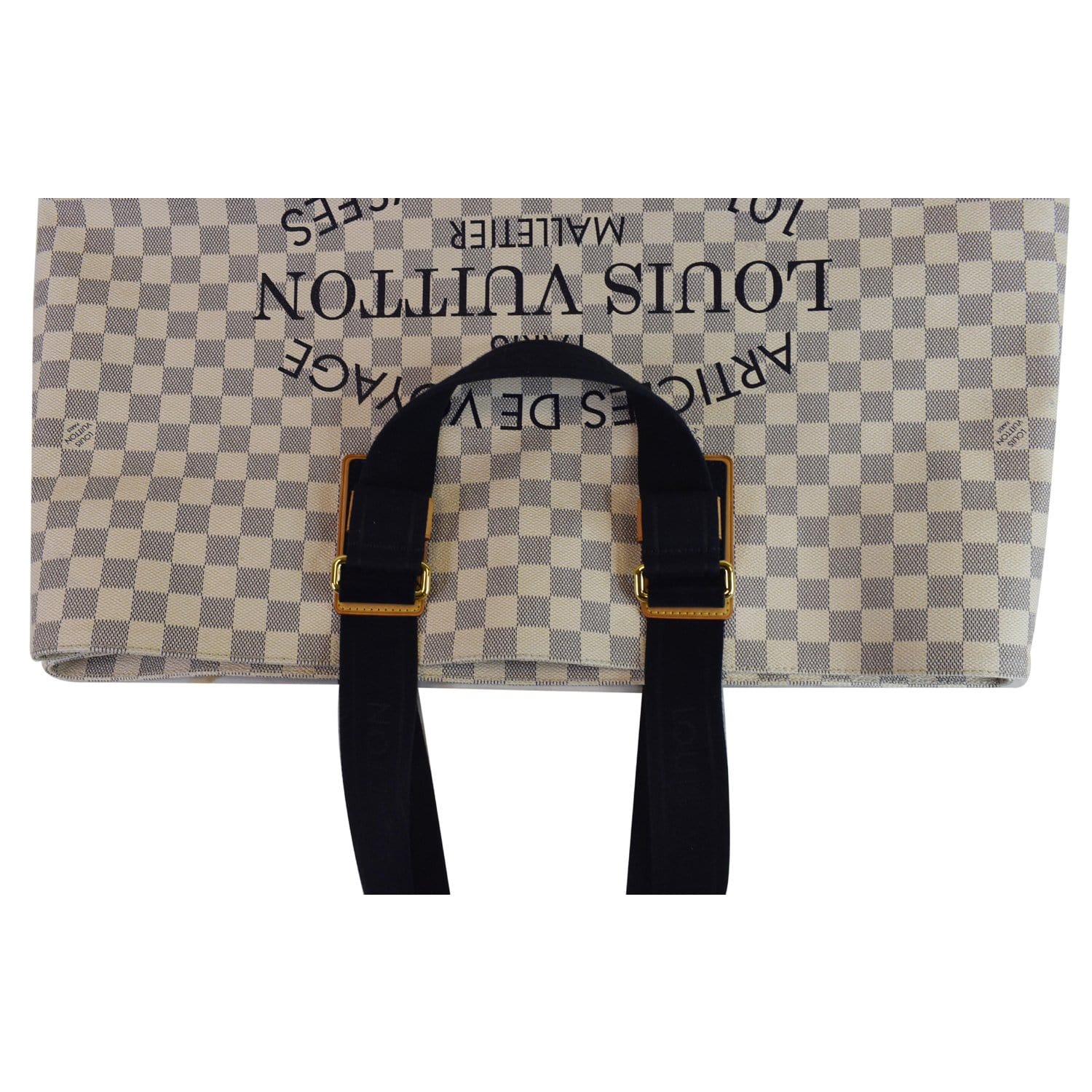 LOUIS VUITTON Beach Cabas GM Damier Azur Shoulder Bag White
