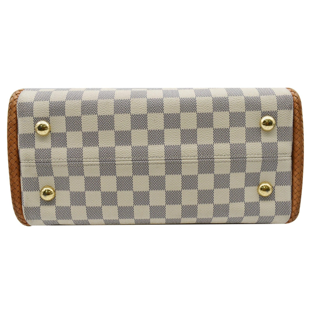 LOUIS VUITTON Propriano Damier Azur Tote Shoulder Bag White