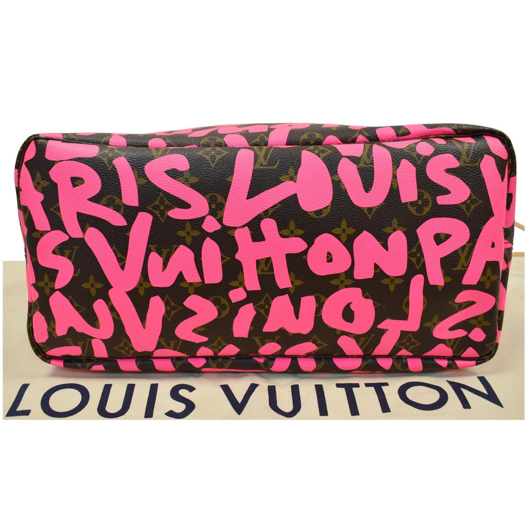 LOUIS VUITTON Neverfull GM Monogram Graffiti Tote Bag Pink
