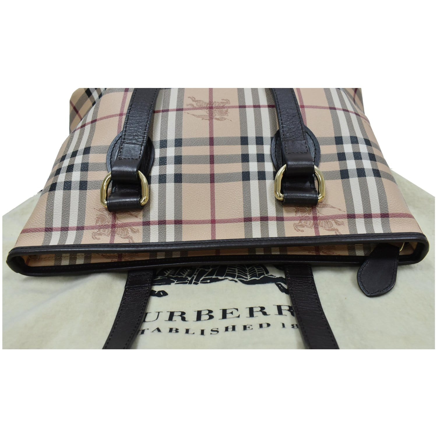 BURBERRY Haymarket Check Tote Bag Multicolor