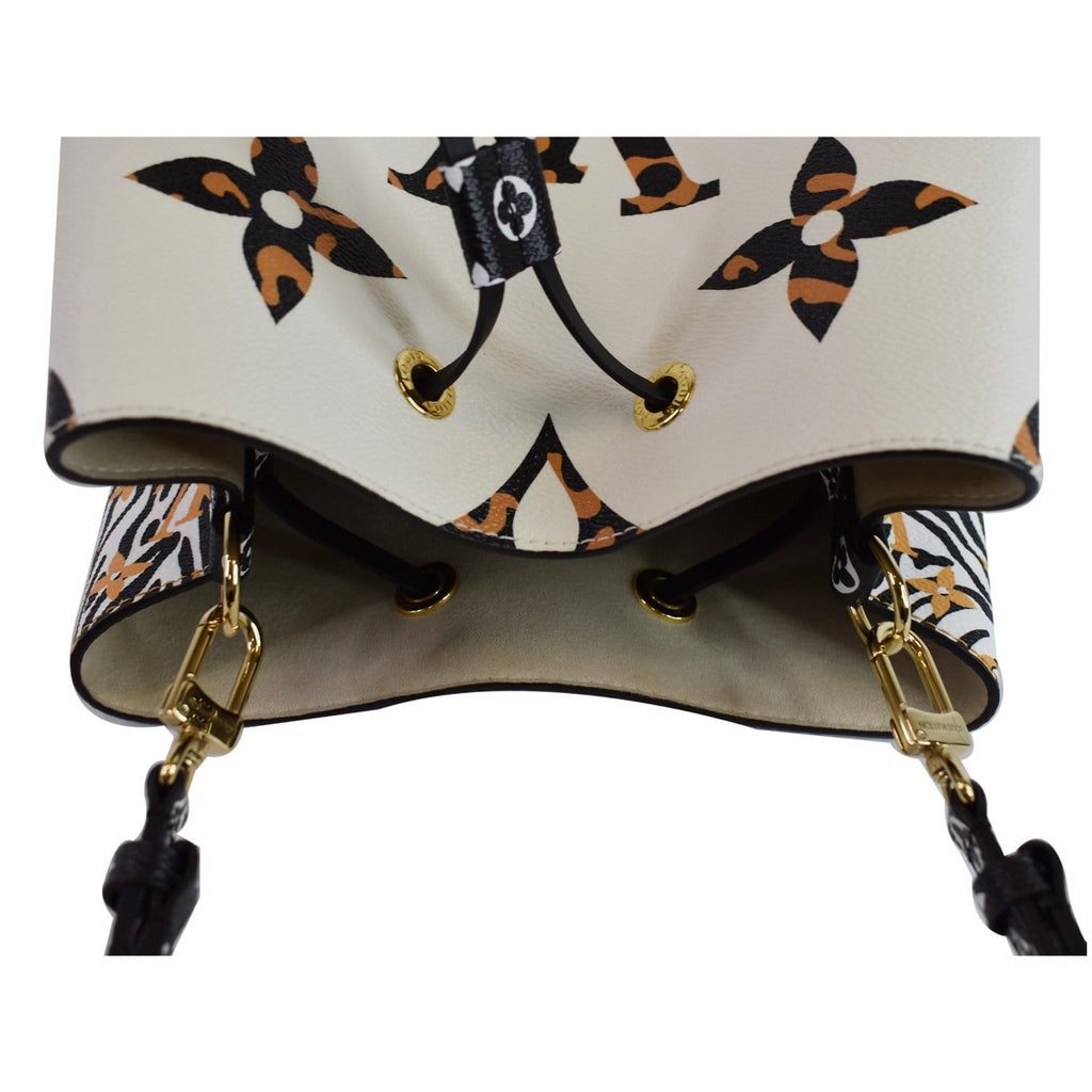 LOUIS VUITTON NeoNoe MM Monogram Jungle Canvas Shoulder Bag Ivory