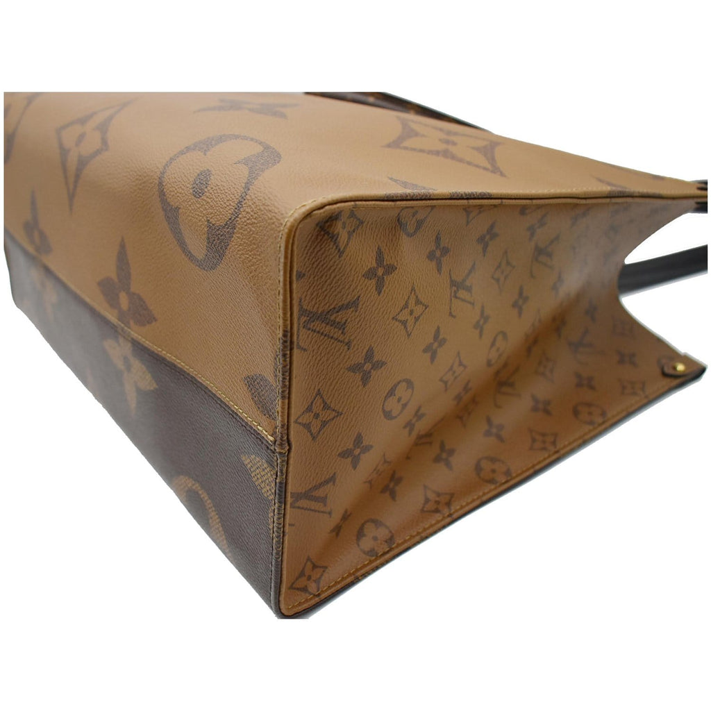 LOUIS VUITTON Onthego GM Reverse Monogram Giant Canvas Shoulder Bag Brown