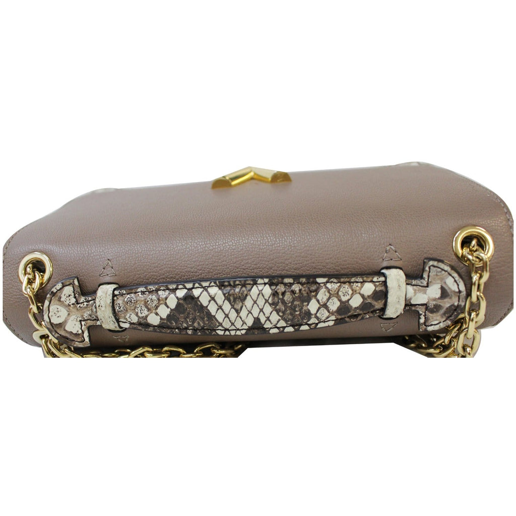 LOUIS VUITTON Python Very Chain Leather Shoulder Bag Taupe
