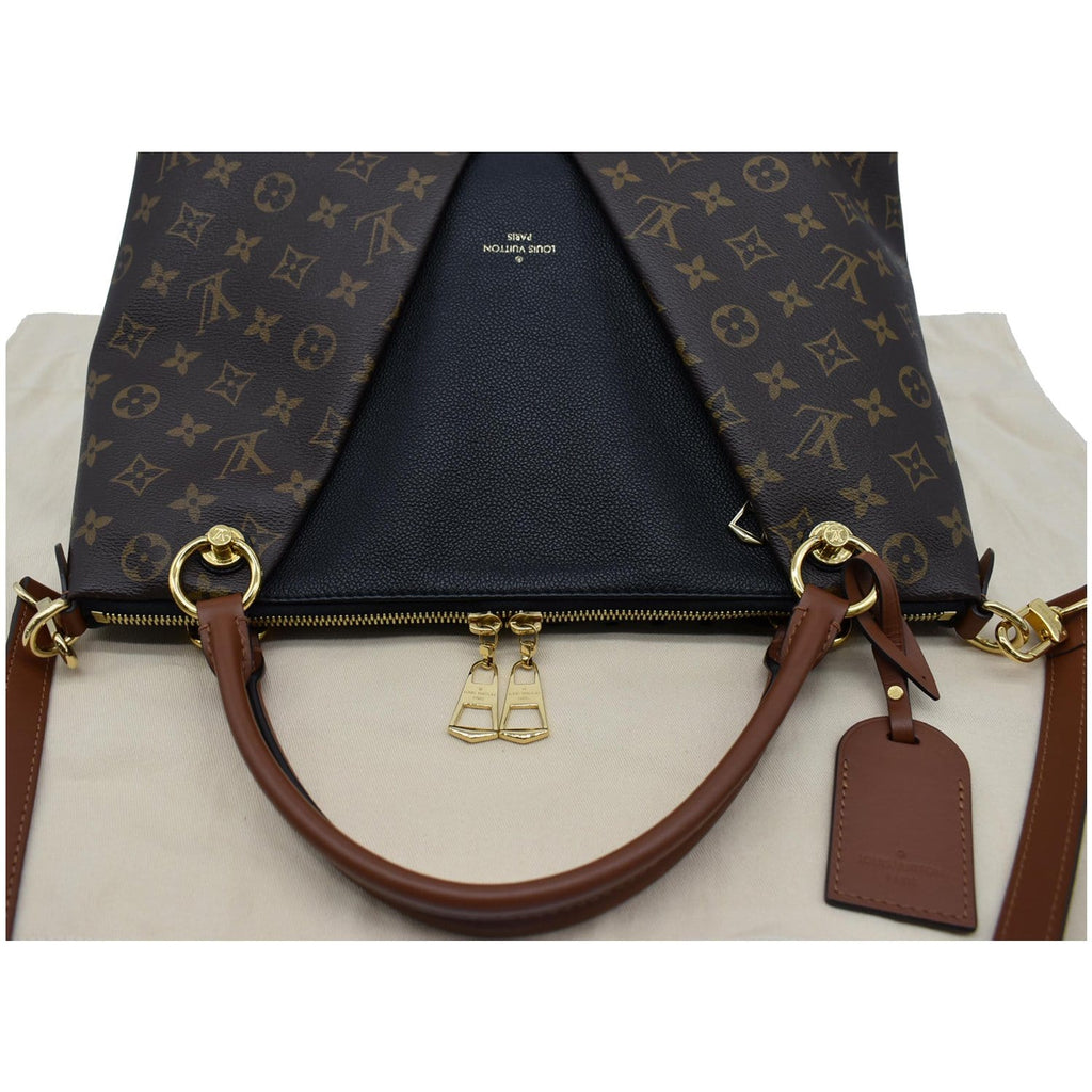 LOUIS VUITTON V MM Monogram Canvas Tote Bag Black