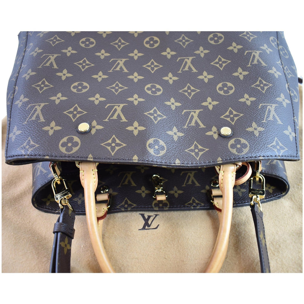 LOUIS VUITTON Montaigne GM Monogram Canvas Shoulder Bag Brown