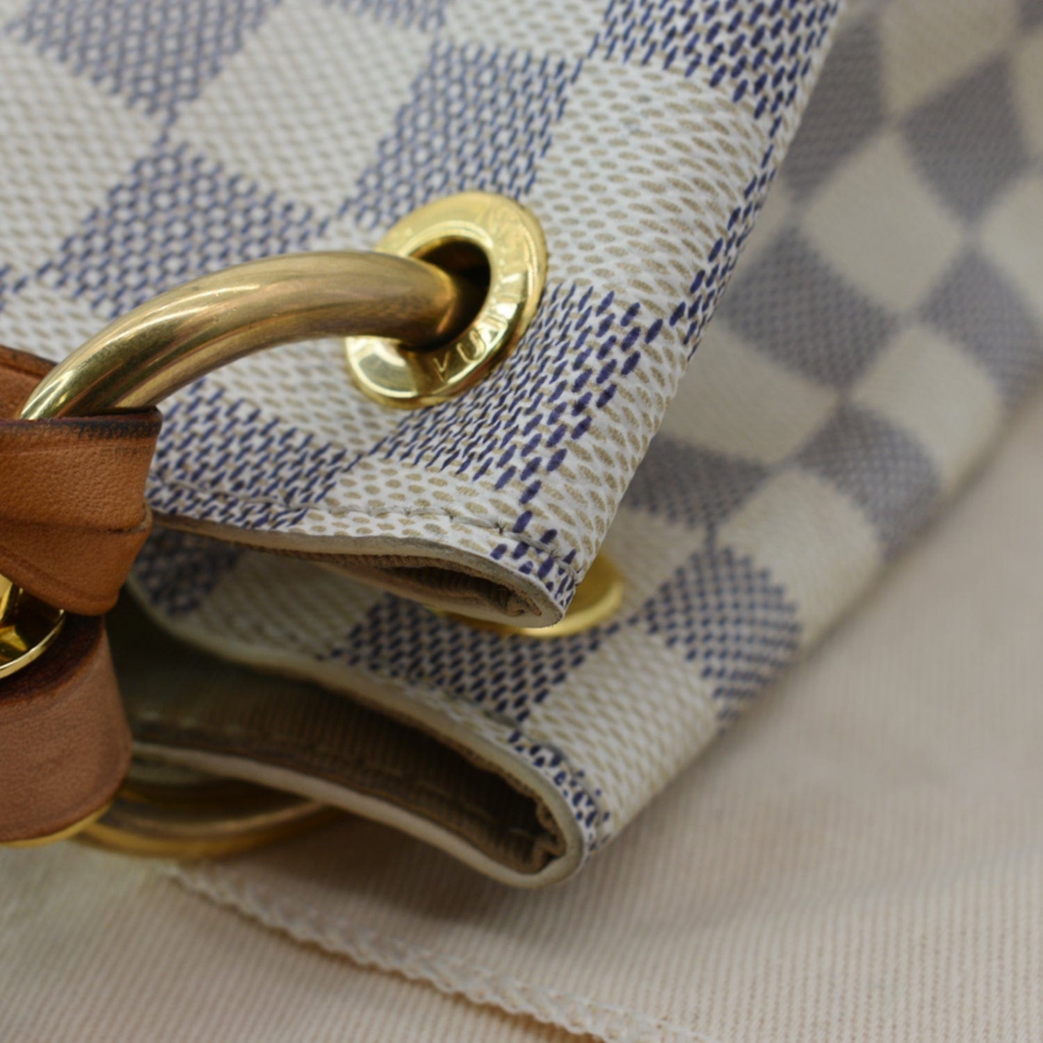 LOUIS VUITTON Graceful PM Damier Azur Shoulder Bag White