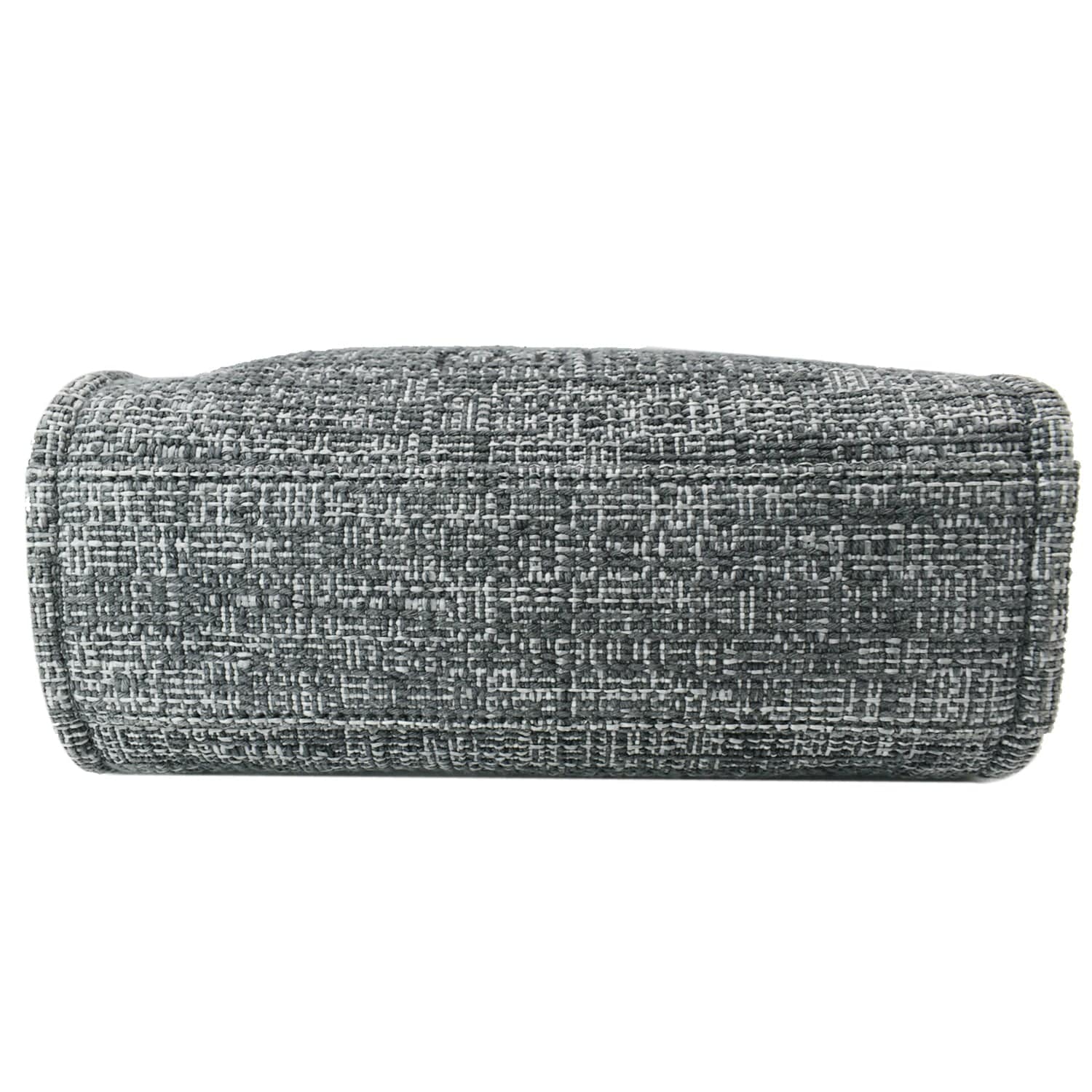 CHANEL Deauville Small Lurex Boucle Canvas Tote Bag Grey
