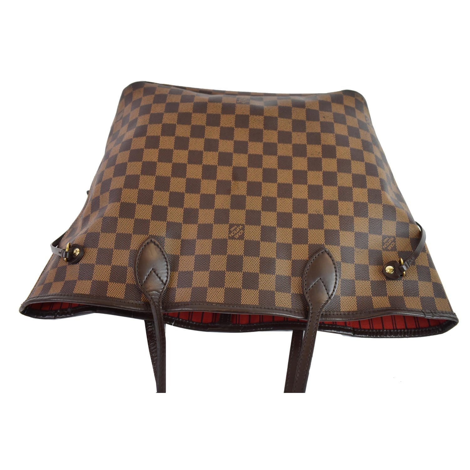 LOUIS VUITTON Neverfull MM Damier Ebene Shoulder Bag Brown
