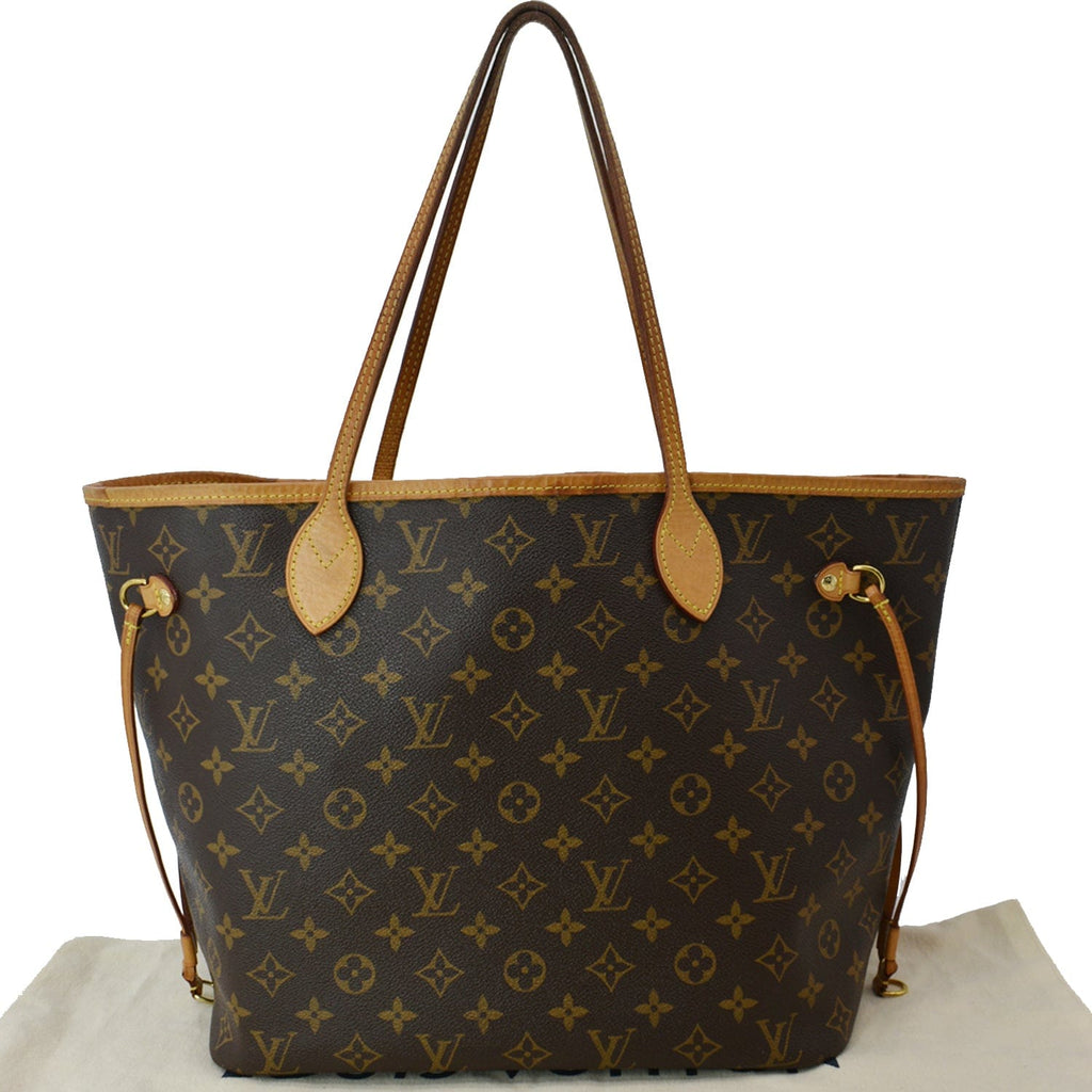LOUIS VUITTON Neverfull MM Monogram Canvas Shoulder Bag Brown