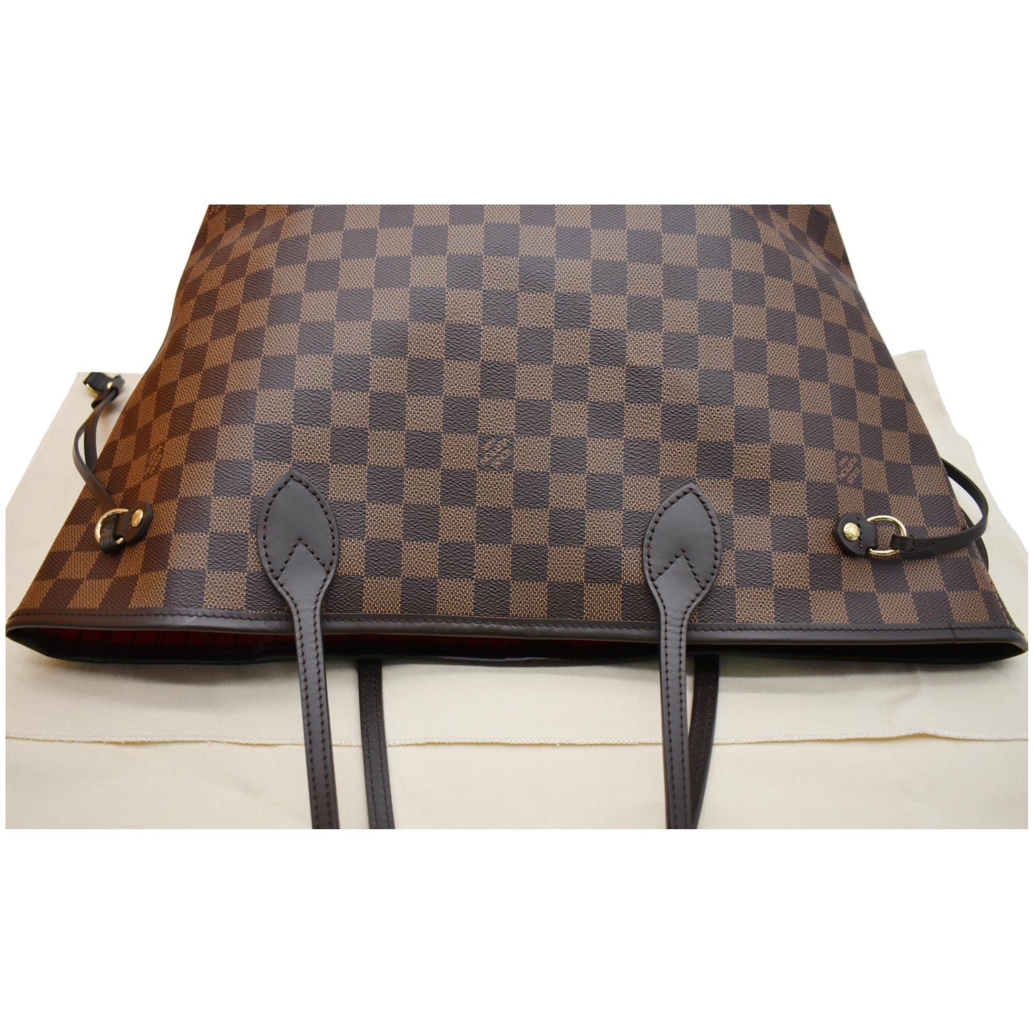 LOUIS VUITTON Neverfull MM Damier Ebene Tote Bag Brown
