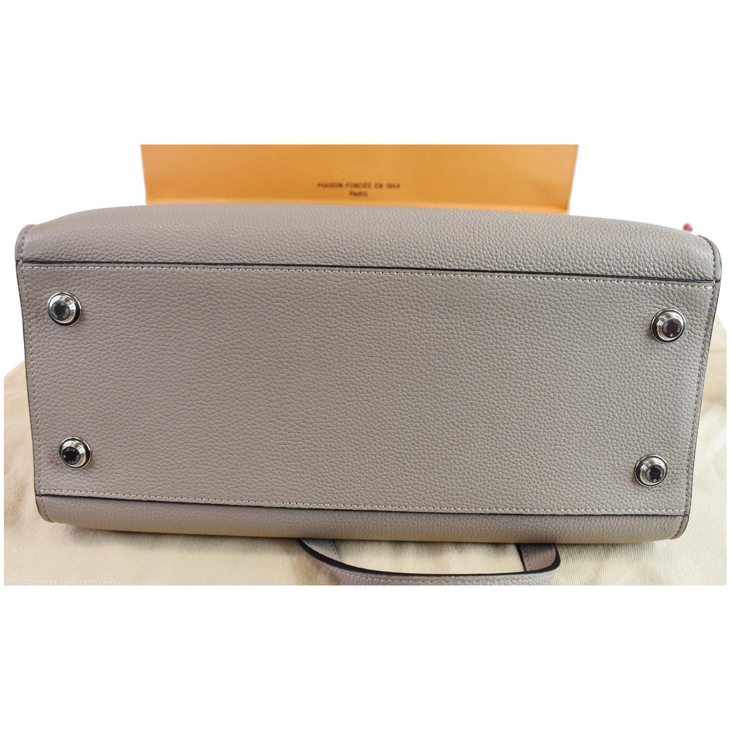 LOUIS VUITTON City Steamer MM Leather Shoulder Bag Grey