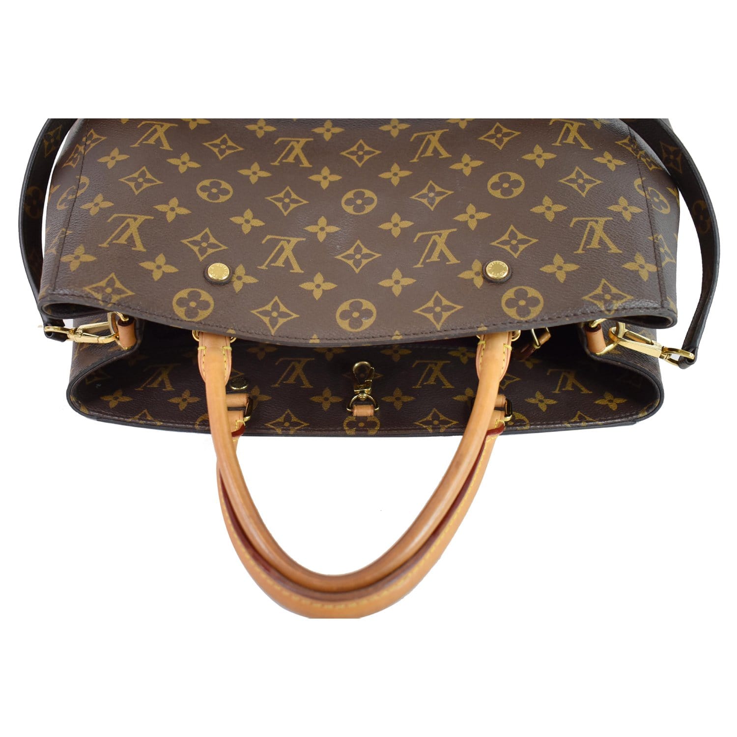 LOUIS VUITTON Montaigne GM Monogram Canvas Shoulder Bag Brown