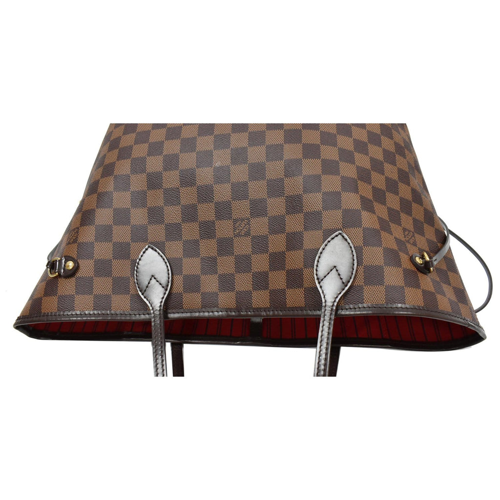 LOUIS VUITTON Neverfull MM Damier Ebene Brown Tote Bag Brown