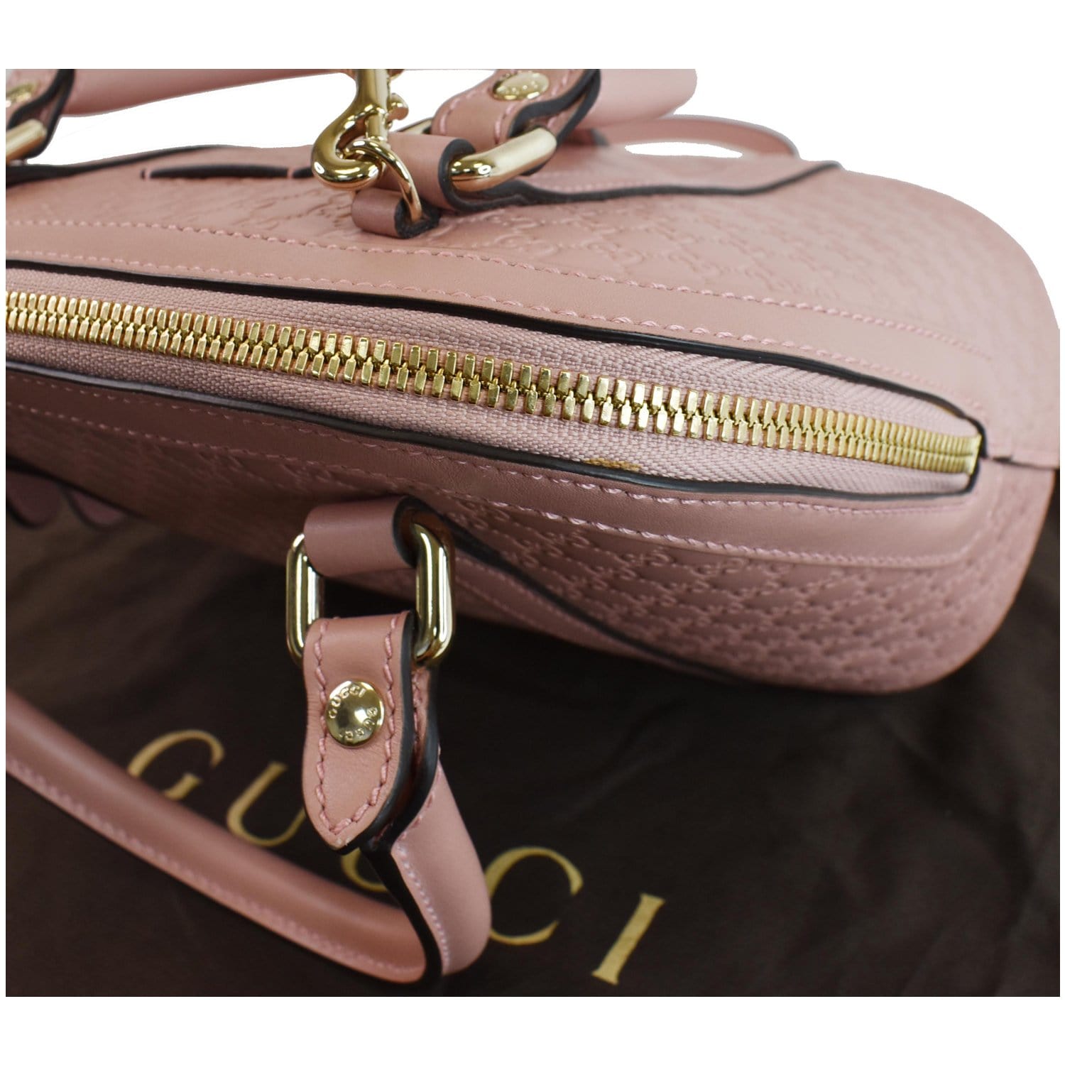 GUCCI Mini Dome Micro Guccissima Leather Shoulder Bag Pink 449654