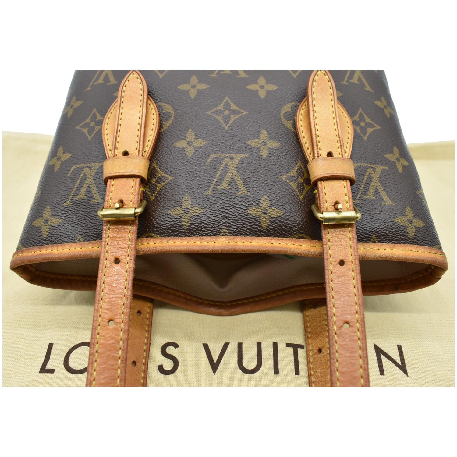 LOUIS VUITTON Marais Bucket Monogram Canvas Shoulder Bag Brown