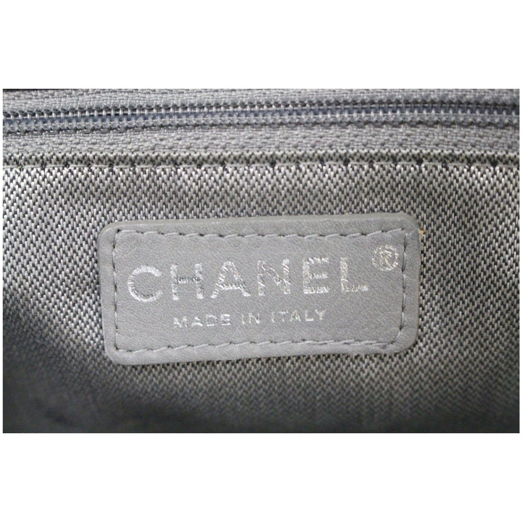 CHANEL Large CC Chain Lambskin Tote Shoulder Bag Cream