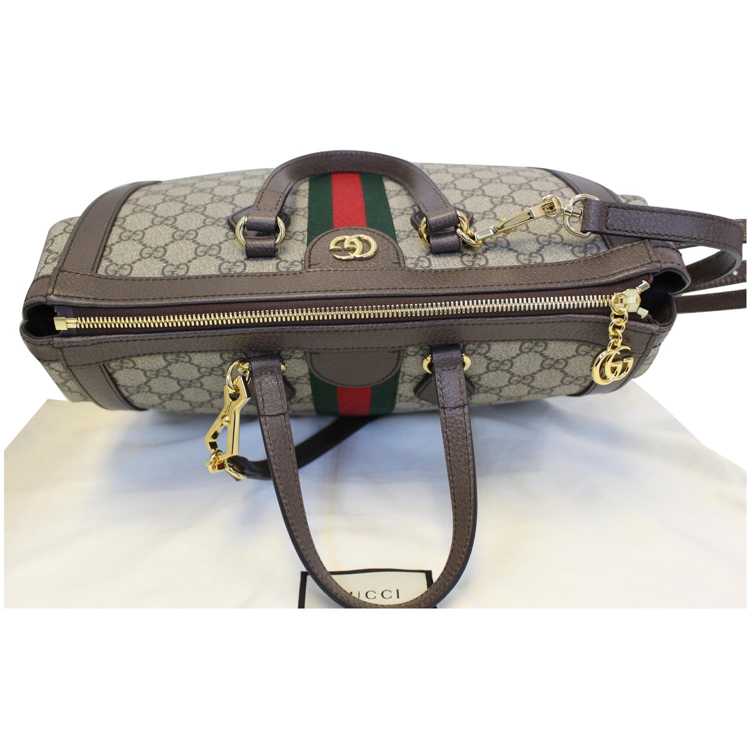GUCCI Ophidia Medium GG Supreme Tote Shoulder Bag Beige 524537