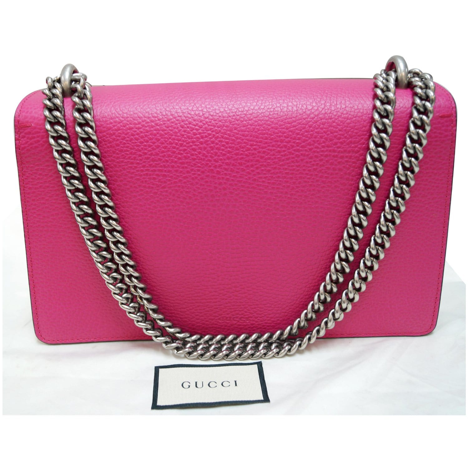GUCCI Dionysus Guccify Grained Leather Shoulder Bag Pink
