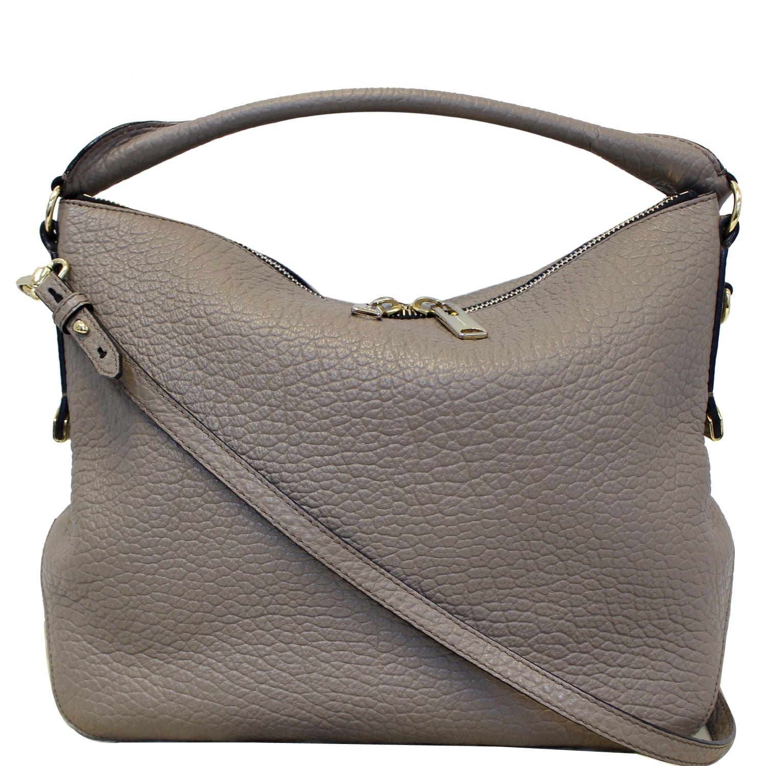 BURBERRY Ledbury Grain Leather Hobo Shoulder Bag