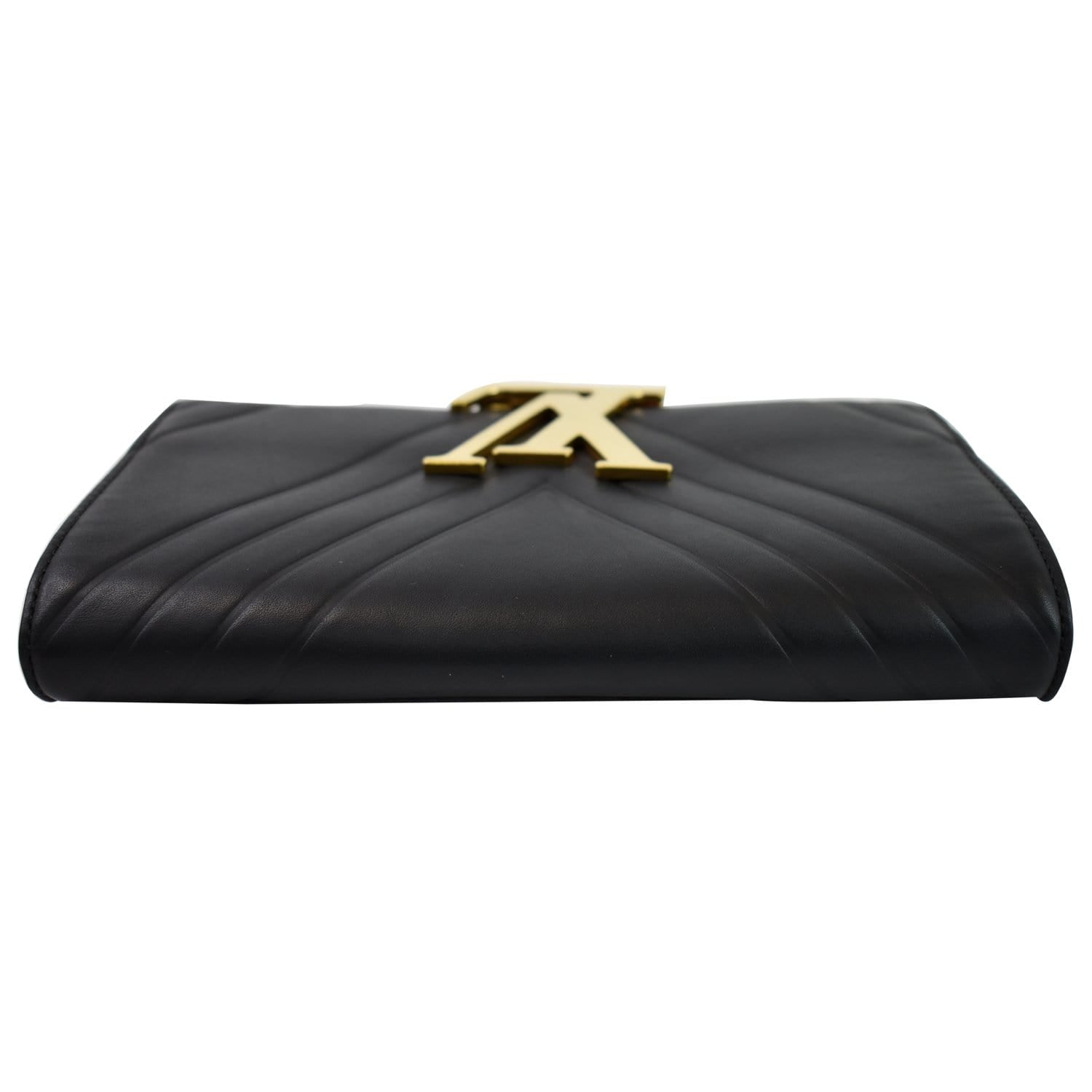 LOUIS VUITTON Airy V Louise GM Calfskin Pochette Chain Shoulder Bag Black