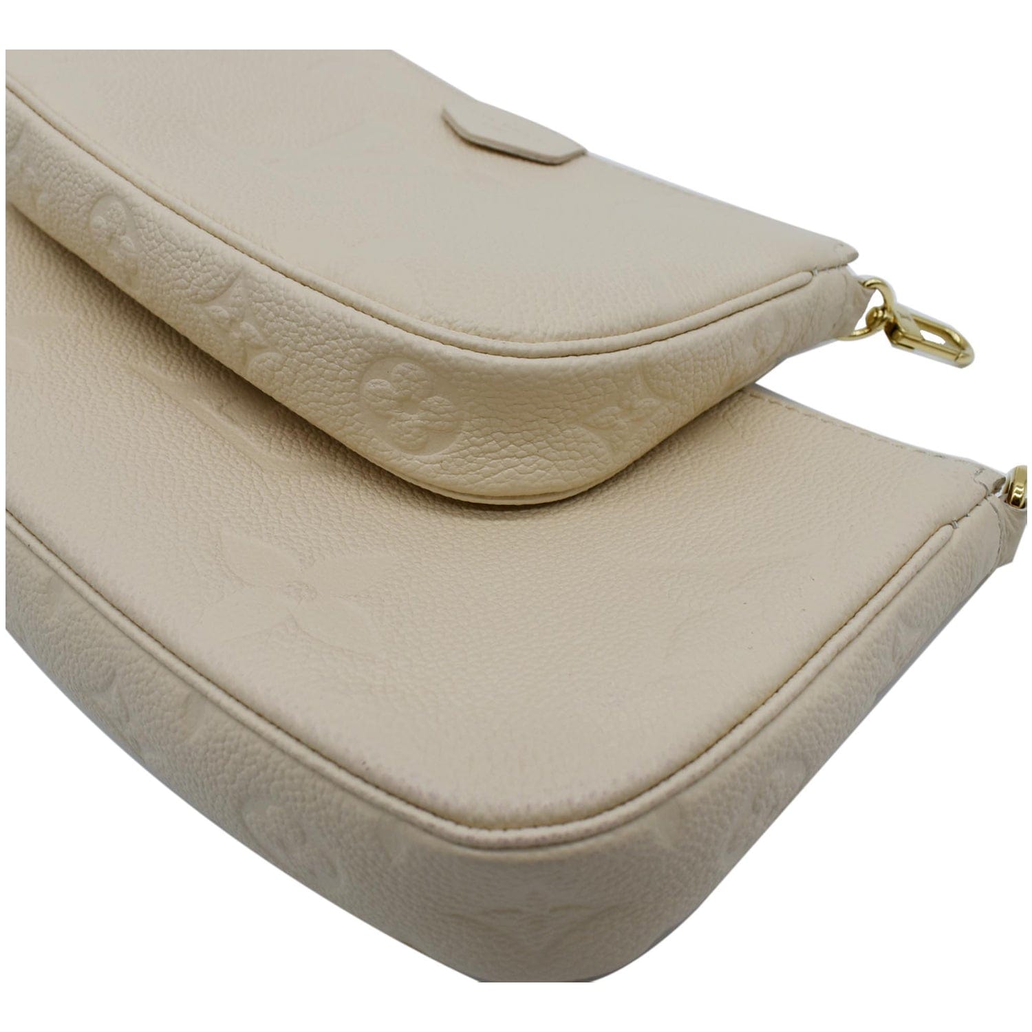 LOUIS VUITTON Multi Pochette Accessoires Monogram Empreinte Shoulder Bag Cream