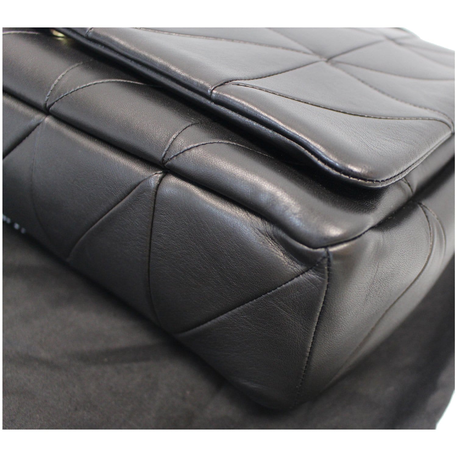 YVES SAINT LAURENT Jamie Giant Lambskin Leather Shoulder Bag Black
