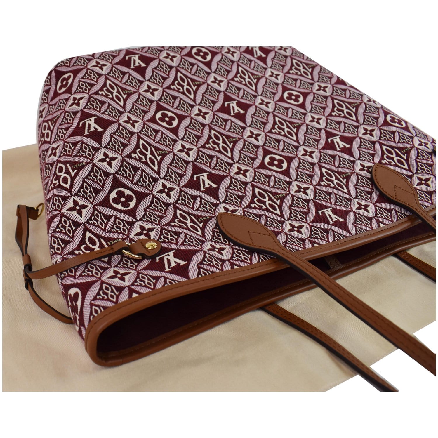 LOUIS VUITTON Neverfull MM Since 1854 Jacquard Shoulder Bag Bordeaux Red