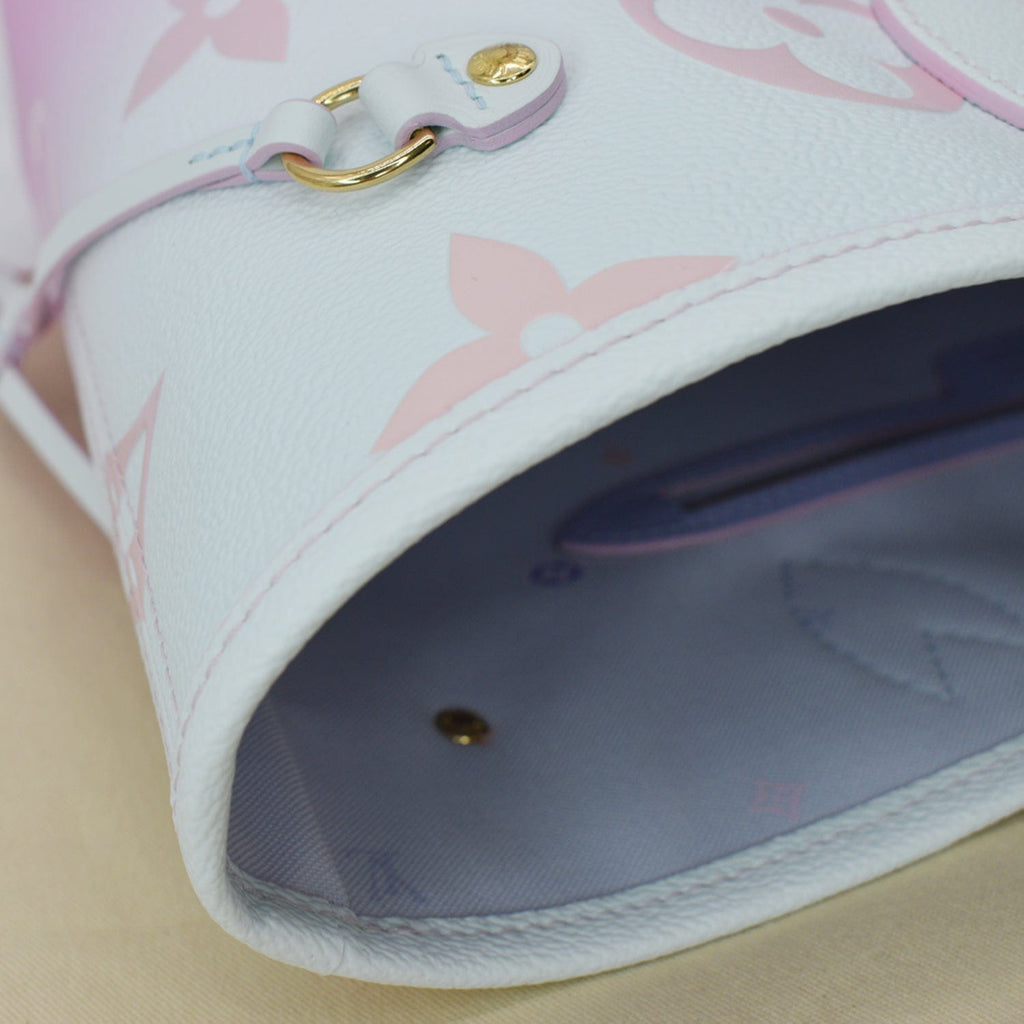 LOUIS VUITTON Neverfull MM Monogram Canvas Tote Bag Sunrise Pastel