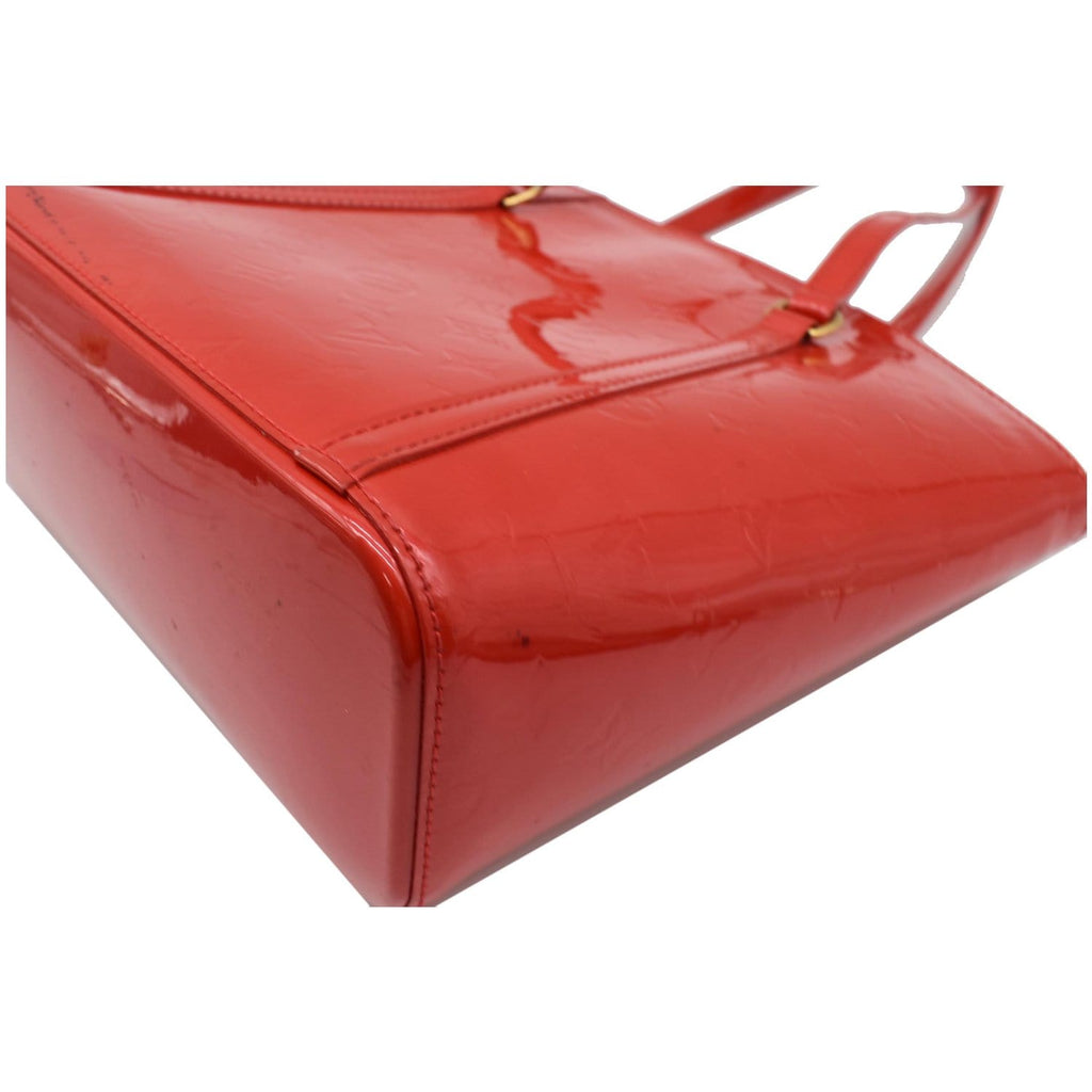 LOUIS VUITTON Avalon MM Monogram Vernis Shoulder Tote Bag Rouge Grenadine