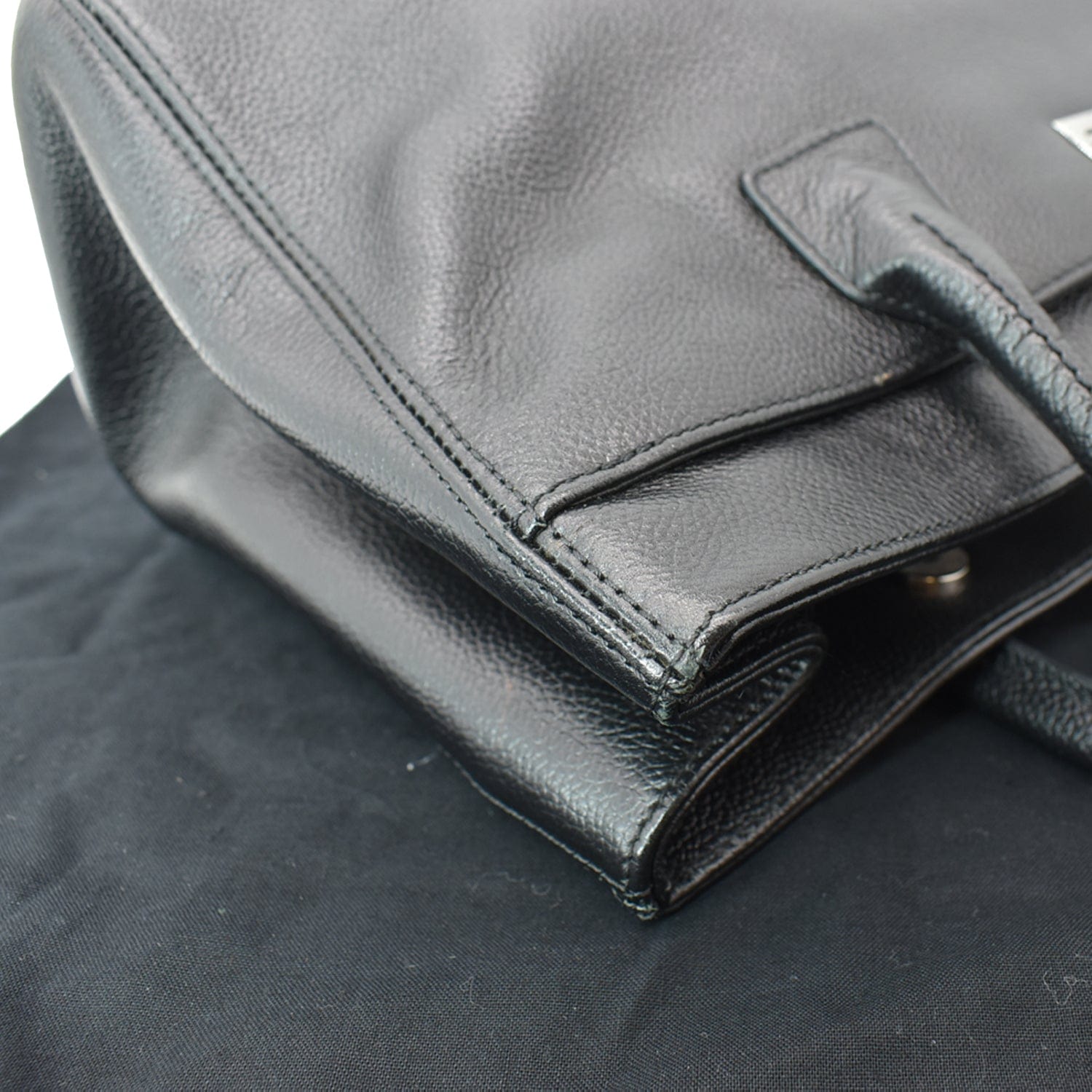 CHANEL Reissue Cerf Executive East West Leather Tote Bag Black