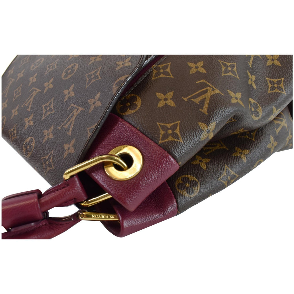 LOUIS VUITTON Olympe Monogram Canvas Satchel Shoulder Bag Aurore