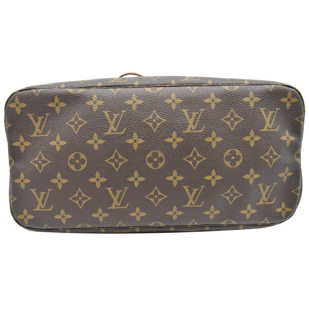 LOUIS VUITTON Love Lock Neverfull MM Monogram Canvas Tote Bag Brown