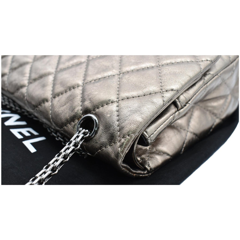 CHANEL 2.55 Reissue Aged Calfskin Leather Shoulder Bag Metallic Gold