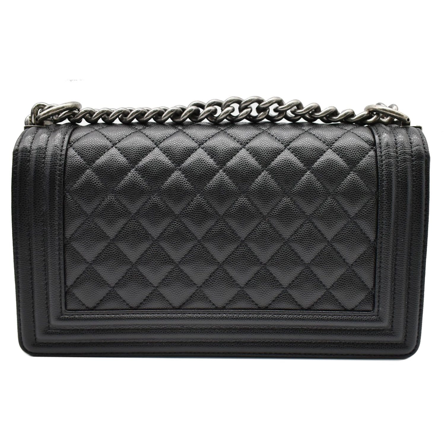 CHANEL Medium Boy Flap Caviar Leather Shoulder Bag Black