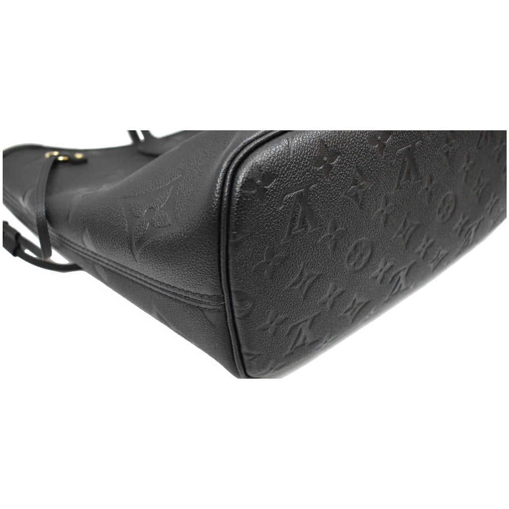 LOUIS VUITTON Neverfull MM Monogram Empreinte Tote Bag Black