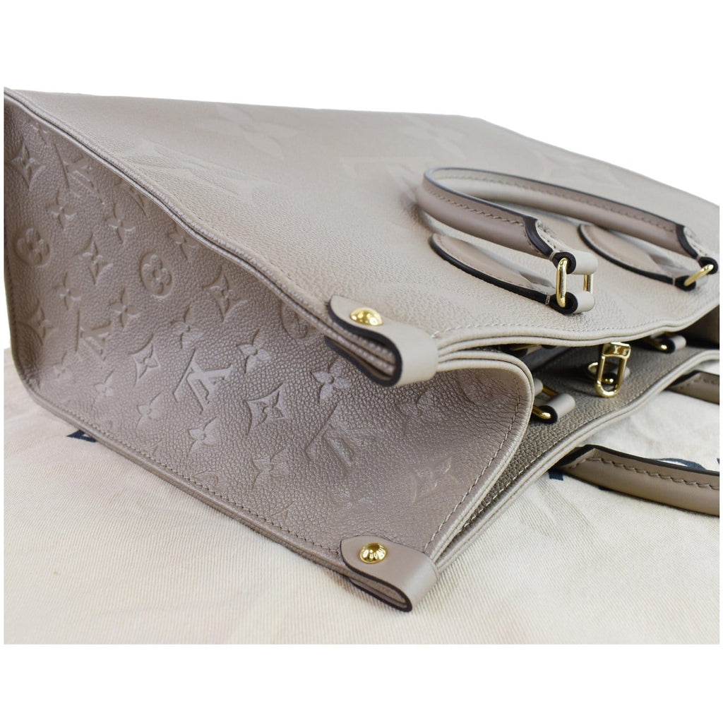 LOUIS VUITTON Onthego MM Monogram Empreinte Shoulder Bag Tourterelle