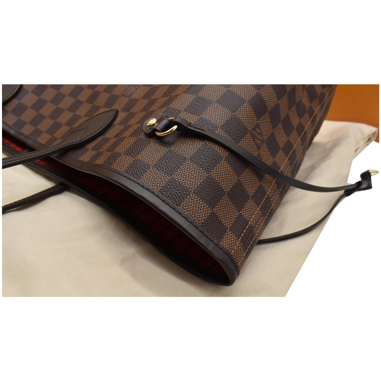 LOUIS VUITTON Neverfull GM Damier Ebene Tote Bag Brown