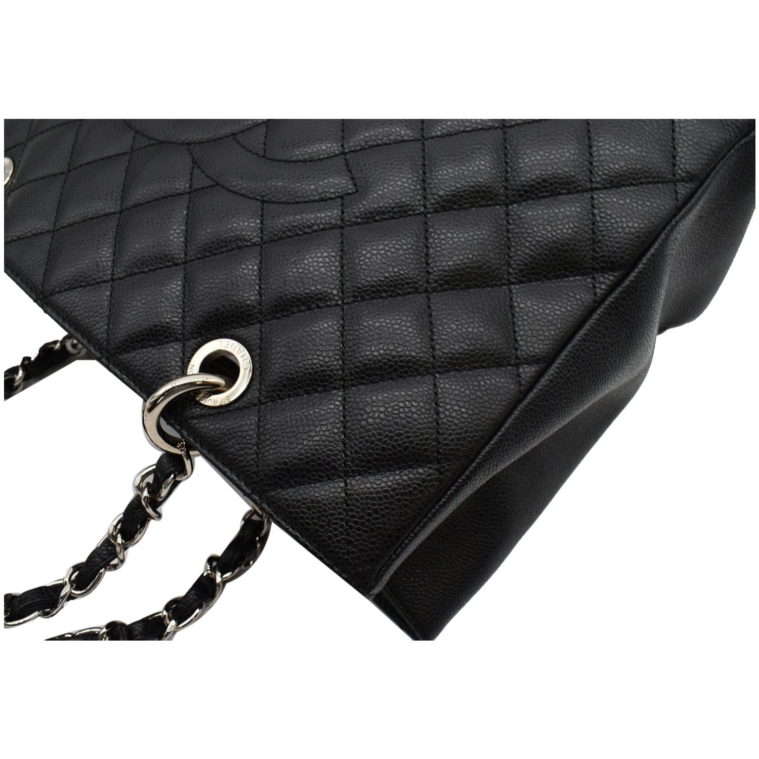CHANEL Grand Shopping GST Caviar Leather Tote Bag Black