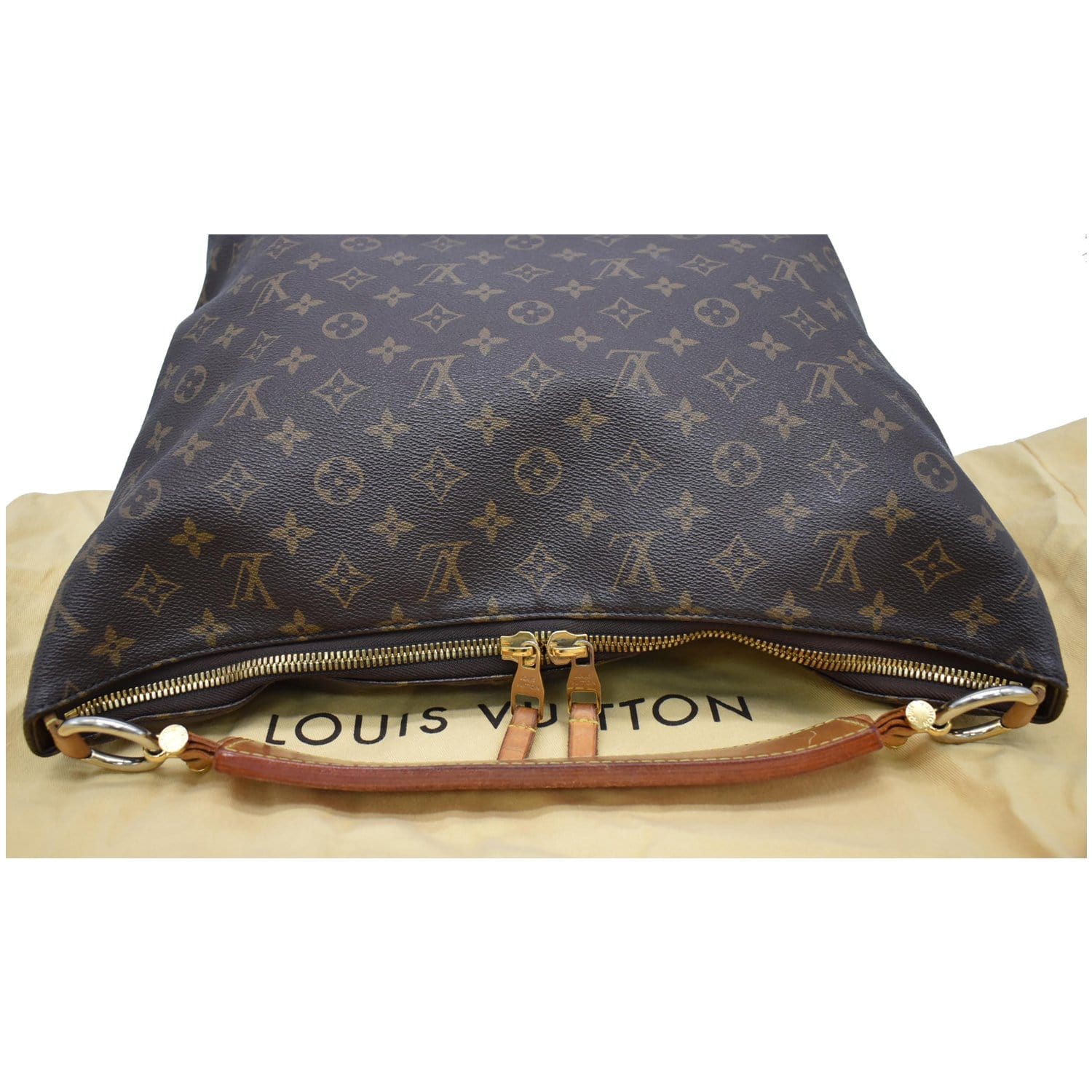 LOUIS VUITTON Sully MM Monogram Canvas Shoulder Bag Brown