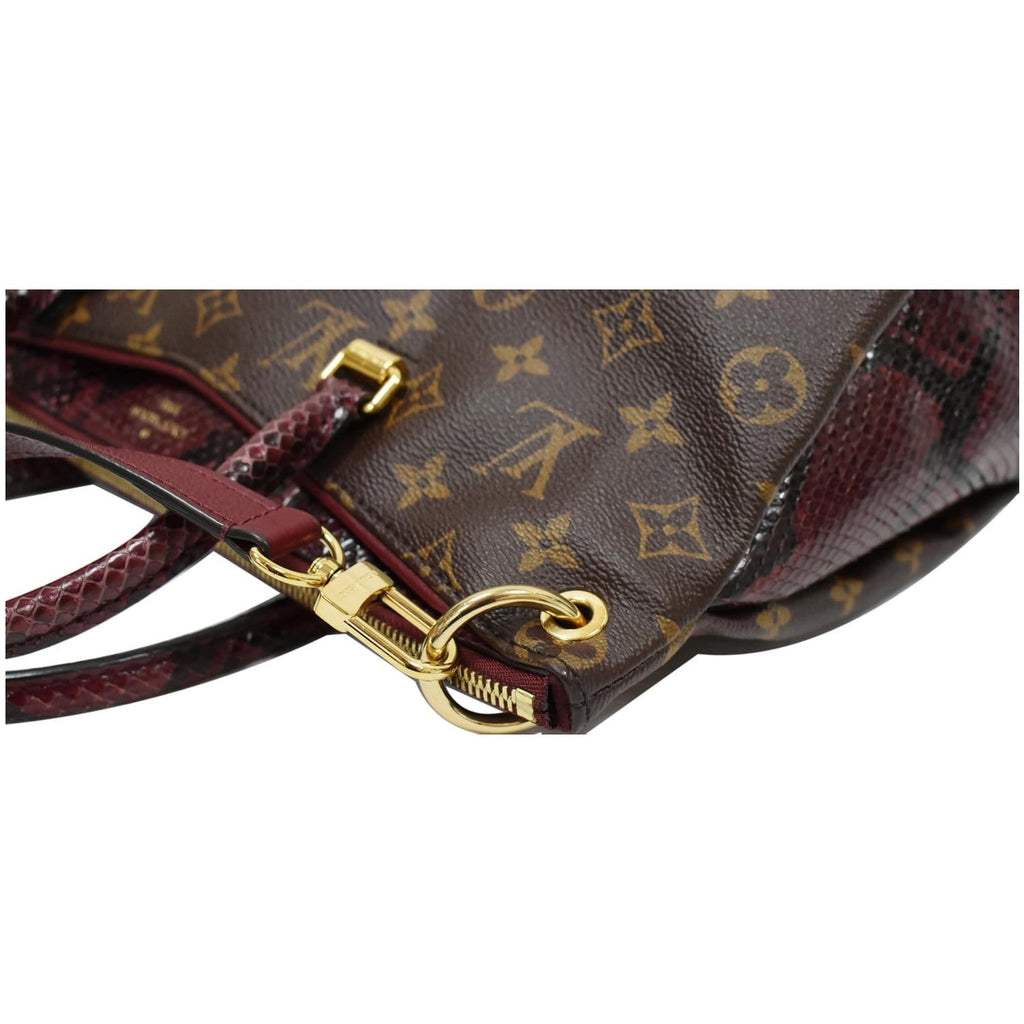 LOUIS VUITTON Pallas Python Monogram Canvas Shoulder Bag Bordeaux