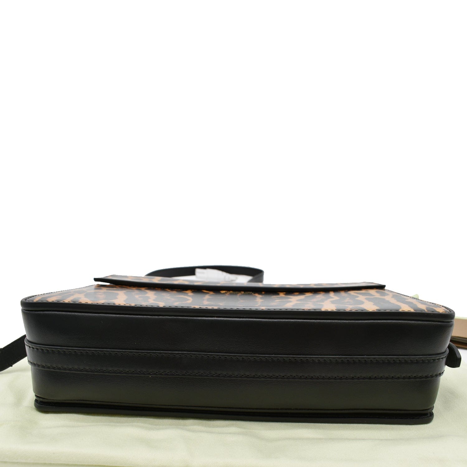 BURBERRY Grace Large Leopard Print Leather Shoulder Bag Multicolor