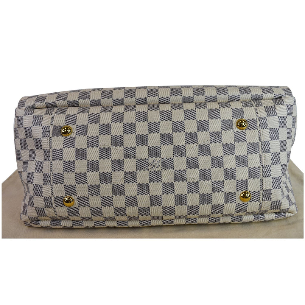 LOUIS VUITTON Artsy MM Damier Azur Shoulder Bag White