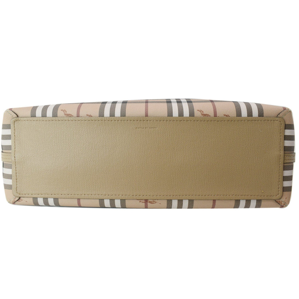 BURBERRY Reversible Haymarket Coated Canvas Tote Bag Tan