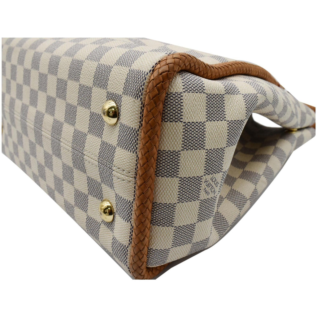 LOUIS VUITTON Propriano Damier Azur Tote Shoulder Bag White